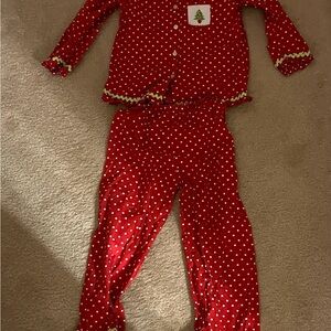 Girls smocked Christmas boutique pajama set